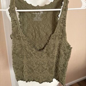 Free People Olive Lace Crop Top
